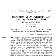 The Salvation Army (Western Australia) Property Trust Act 1931